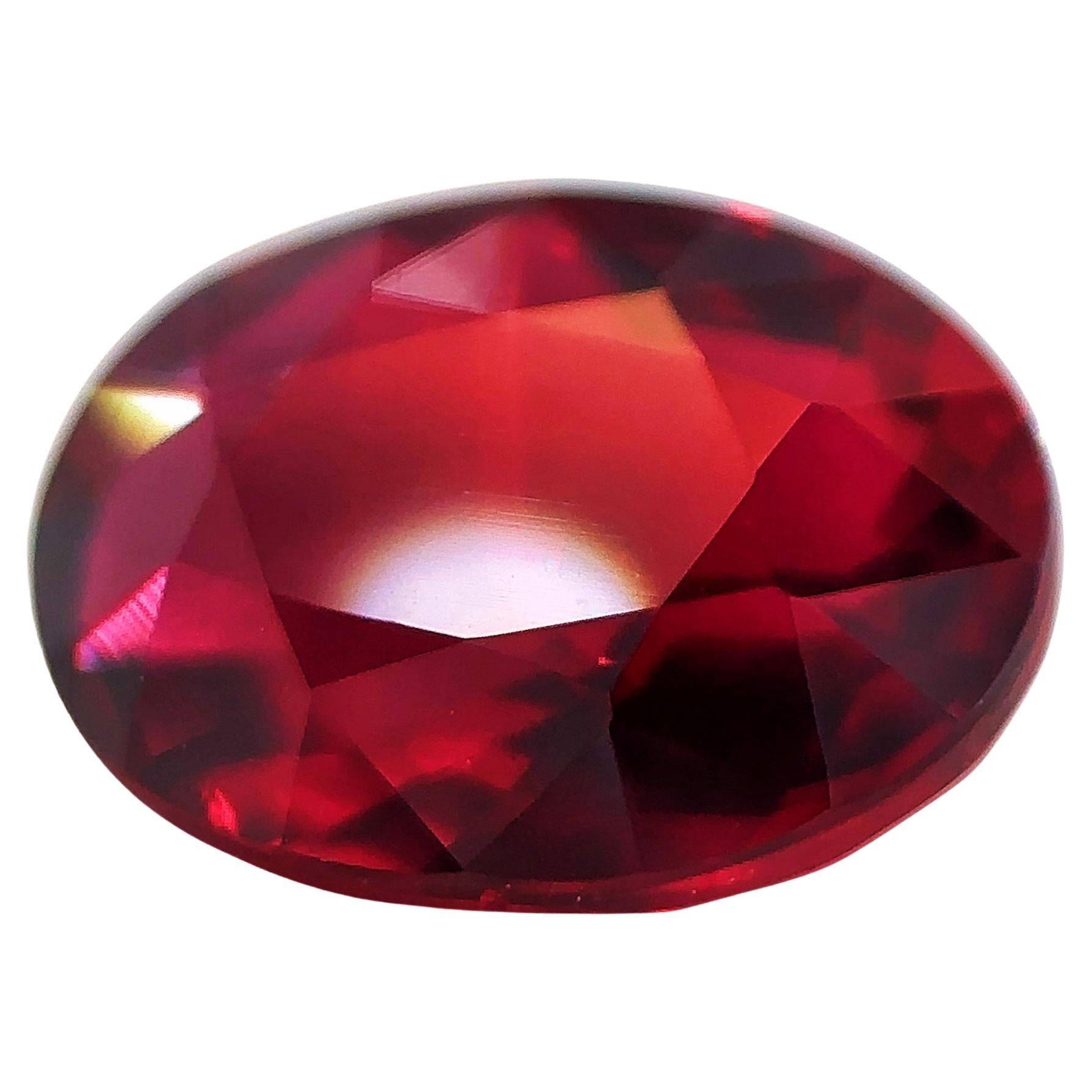 GRS Certified Pigeon Blood 2.32 Carat Natural Unheated Mozambique Ruby For Sale