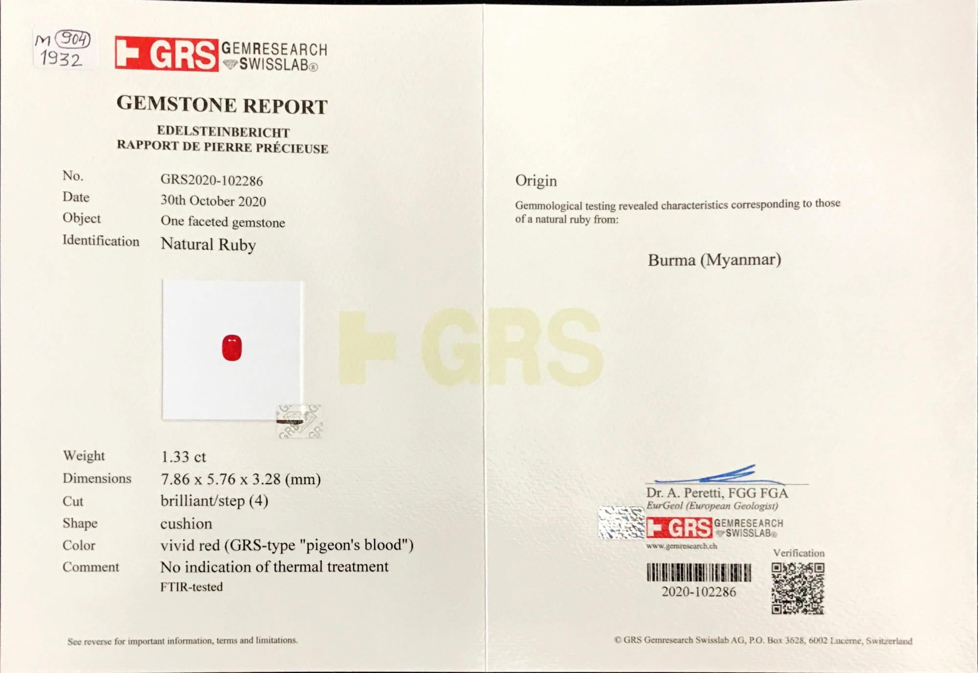 GRS Certified Pigeon Blood 2.74 Burmese No Heat Ruby and Diamond Earring 2