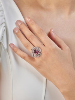 GRS Certified Pink Spinel and Diamond Ring / Pendant