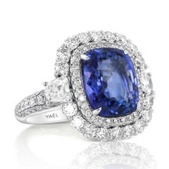 GRS Certified Sapphire Diamond and White Gold Ring