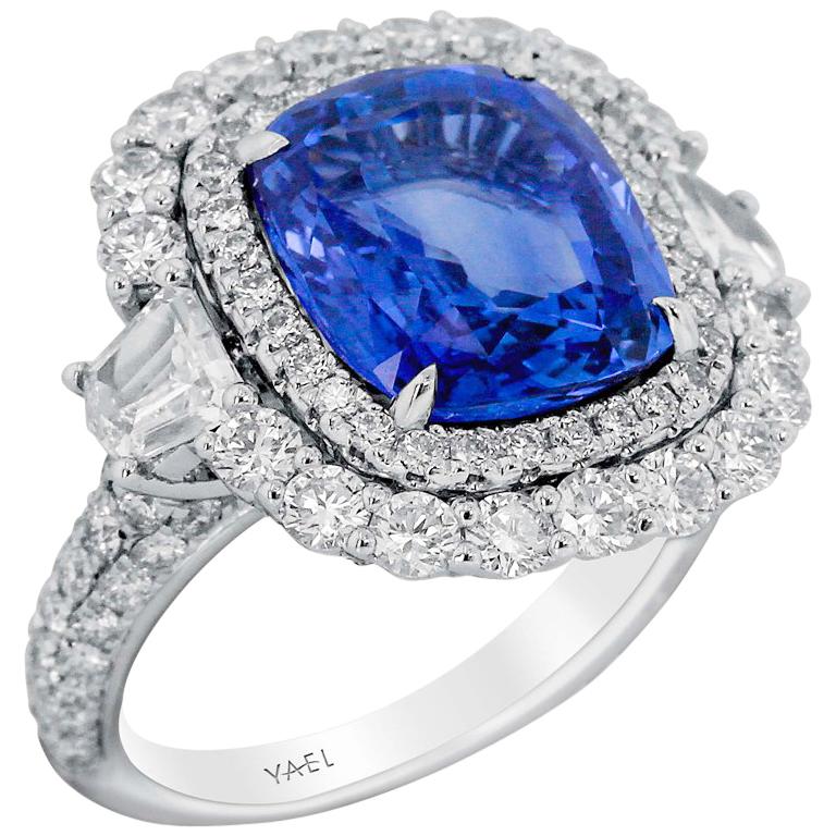 GRS Certified Sapphire Diamond and White Gold Ring