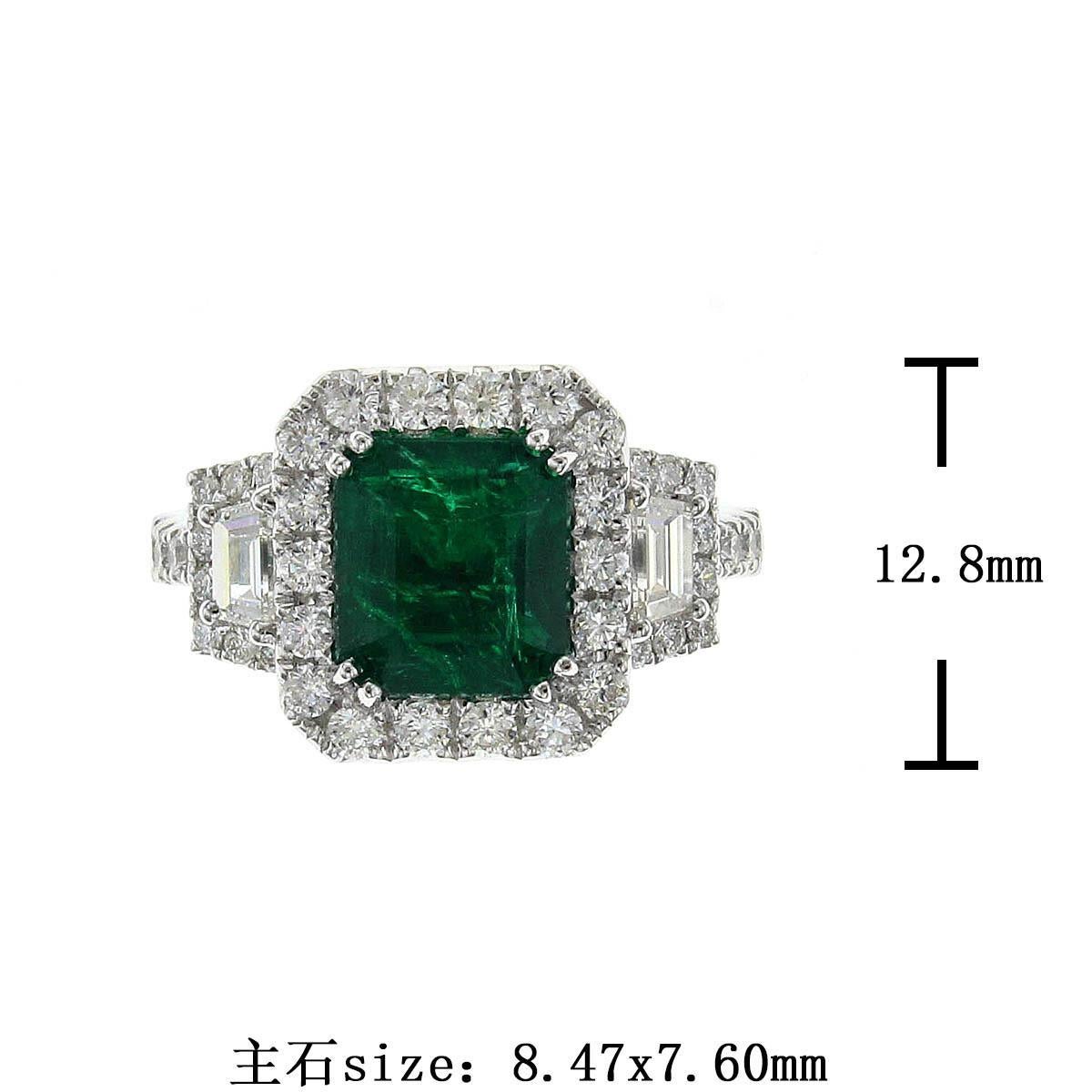 GRS-zertifizierter Statement-Ring mit 2,50 Karat sambischem Smaragd, Smaragd im Schliff und Diamanten im Zustand „Neu“ in New York, NY