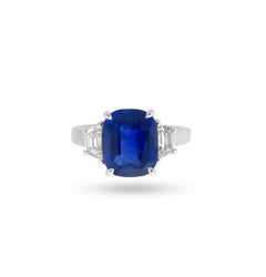 GRS Certified Three Stone Sapphire Ring