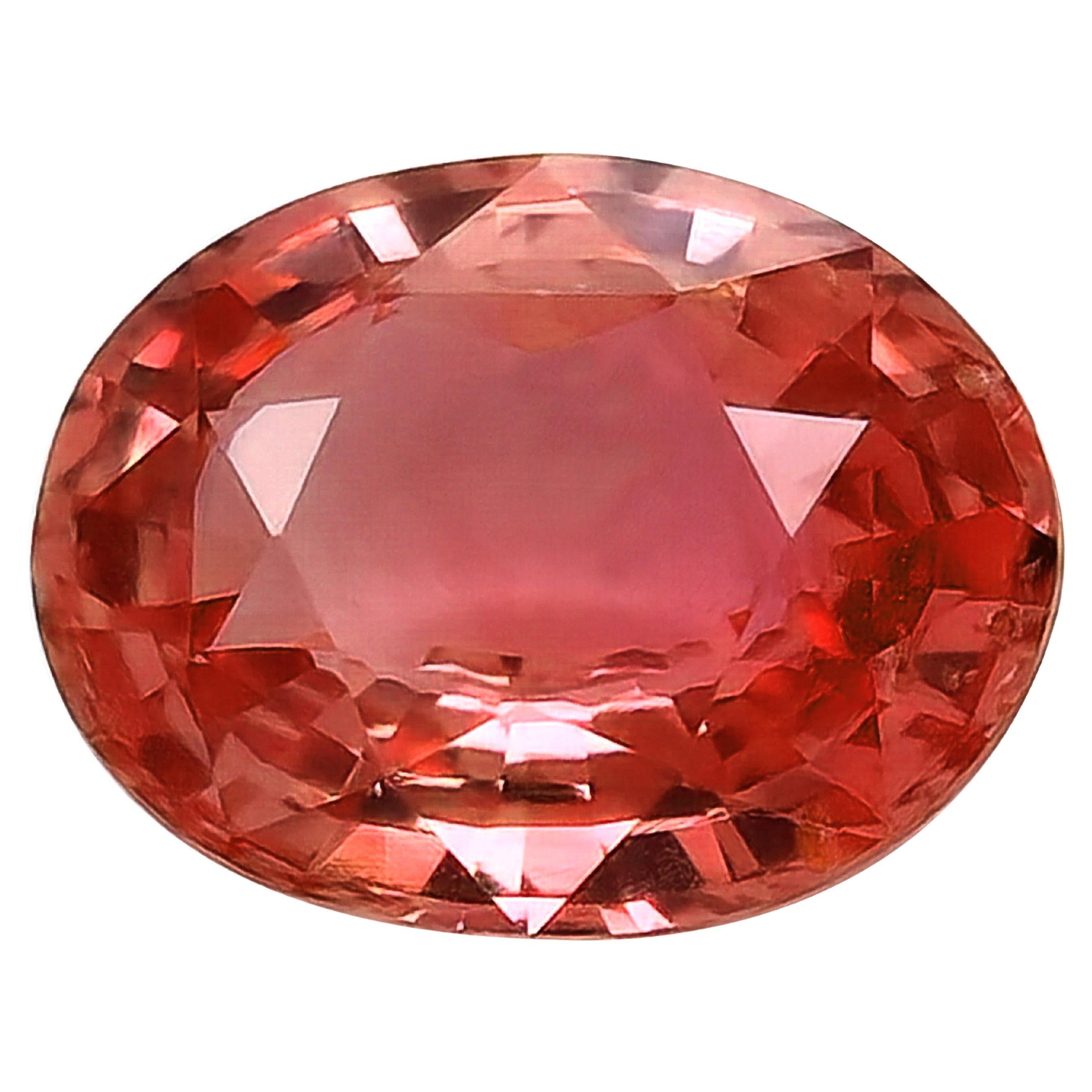 GRS Certified Unheated Padparadscha Sapphire 1.75 Carats For Sale