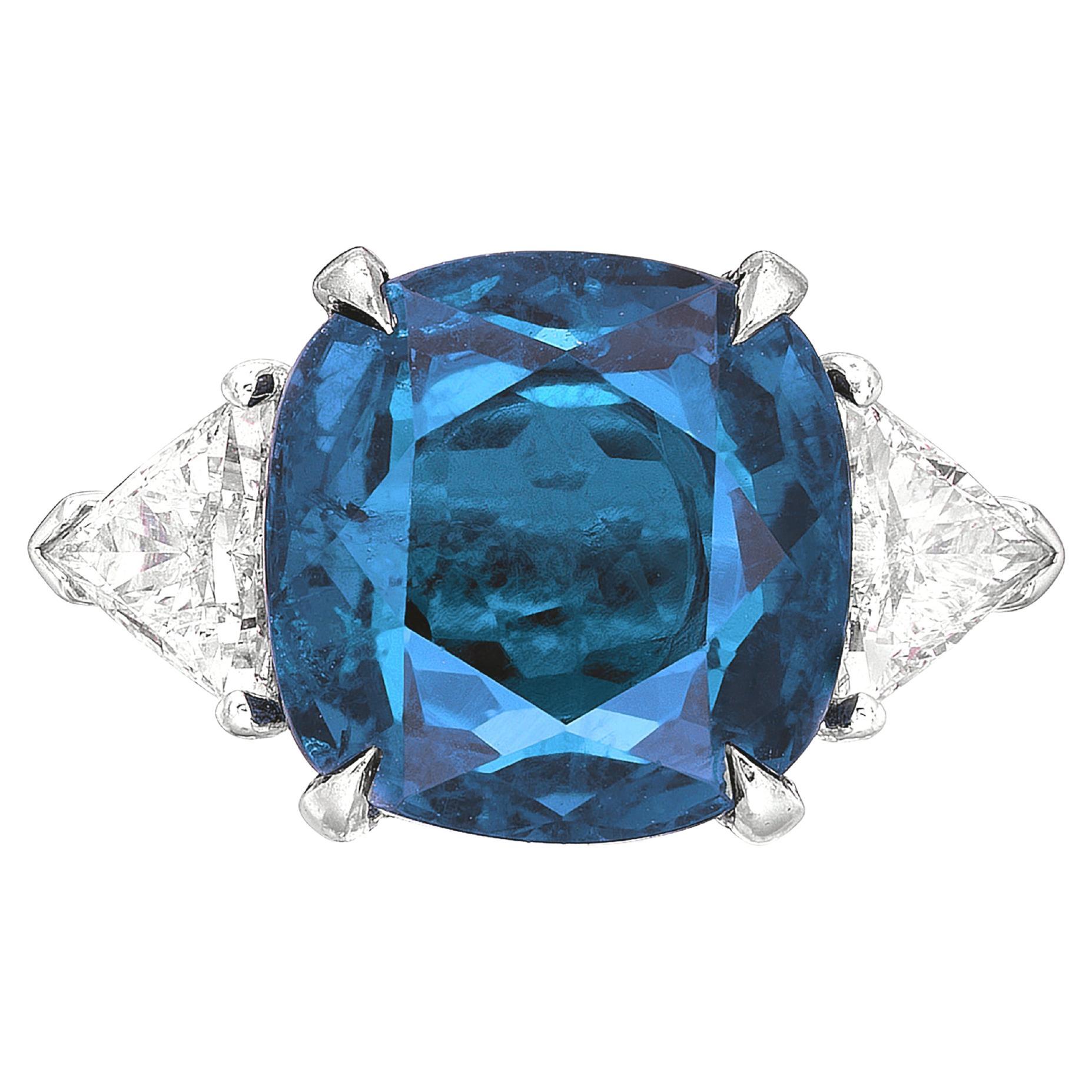 Bague en platine avec saphir non traité certifié GRS 5,11 saphir tournesol et diamants