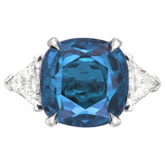 GRS Certified Untreated Sapphire 5.11 Cornflower Sapphire Diamond Platinum Ring