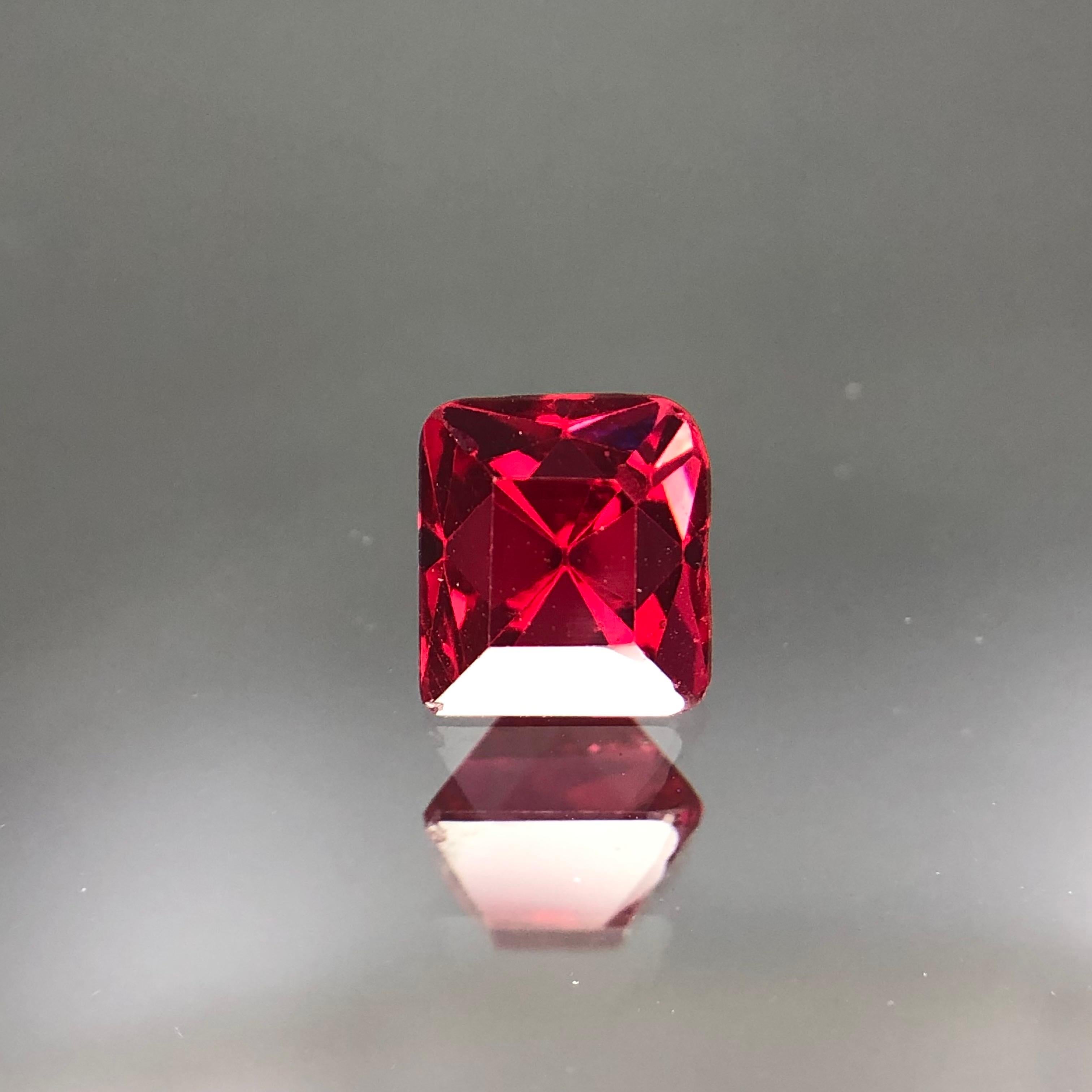 Uncut GRS Certified Vivid Red Natural Spinel 2.70 ct Natural Angel Cut Rare Burma  For Sale