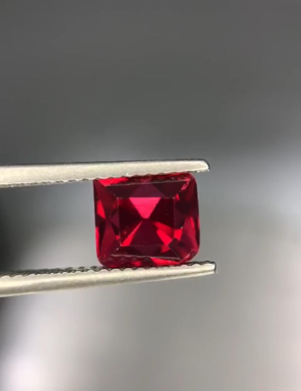Uncut GRS Certified Vivid Red Natural Spinel 2.70 ct Natural Angel Cut Rare Burma  For Sale
