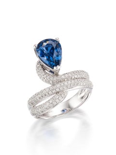 Bague certifiée Grs & Gil en spinelle bleu cobalt et diamants