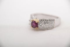 GRS Pigeon Blood 0.77 Carat Burmese No Heat Ruby and Diamond Ring 18 Karat Gold