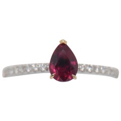 GRS Pigeon Blood 0.96 Carat Burmese No Heat Ruby and Diamond Ring 18 Karat Gold