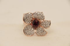 GRS Pigeon Blood 1.13 Carat Burmese No Heat Ruby and Diamond Ring 18 Karat Gold