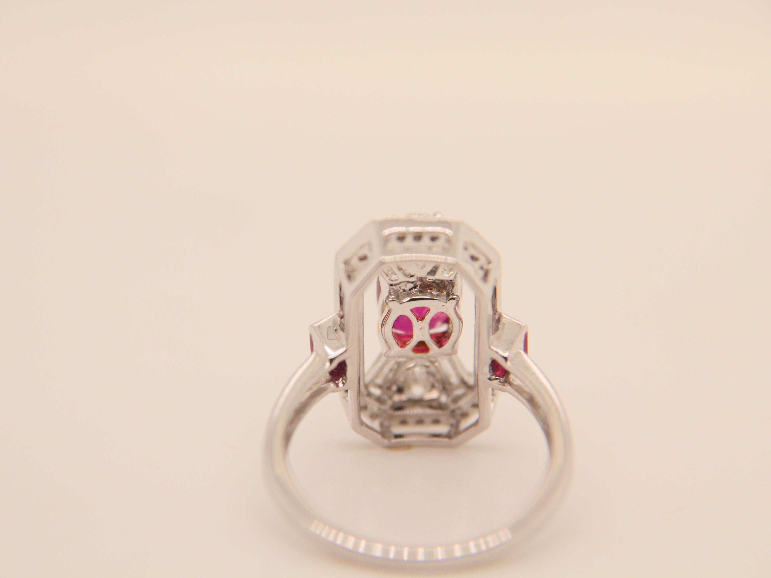 For Sale:  GRS Pigeon Blood 1.44 Carat Burmese No Heat Ruby and Diamond Ring in 18K Gold 4