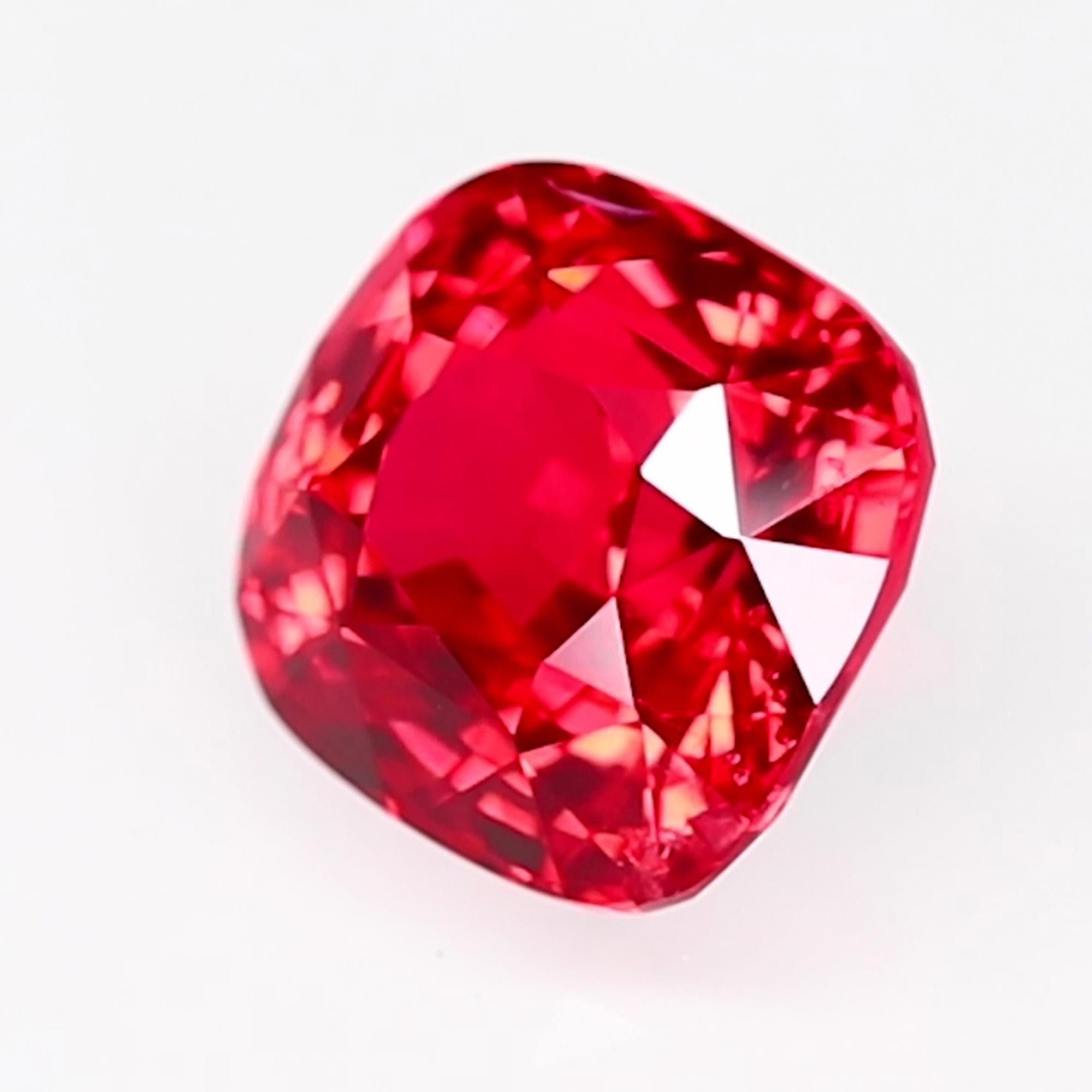 Tansanischer Mahenge-Spinell, leuchtend, 6,08 Karat, Platin, mit 6,08 Karat, im Neon-Rosa-Rot-Stil für Damen oder Herren im Angebot