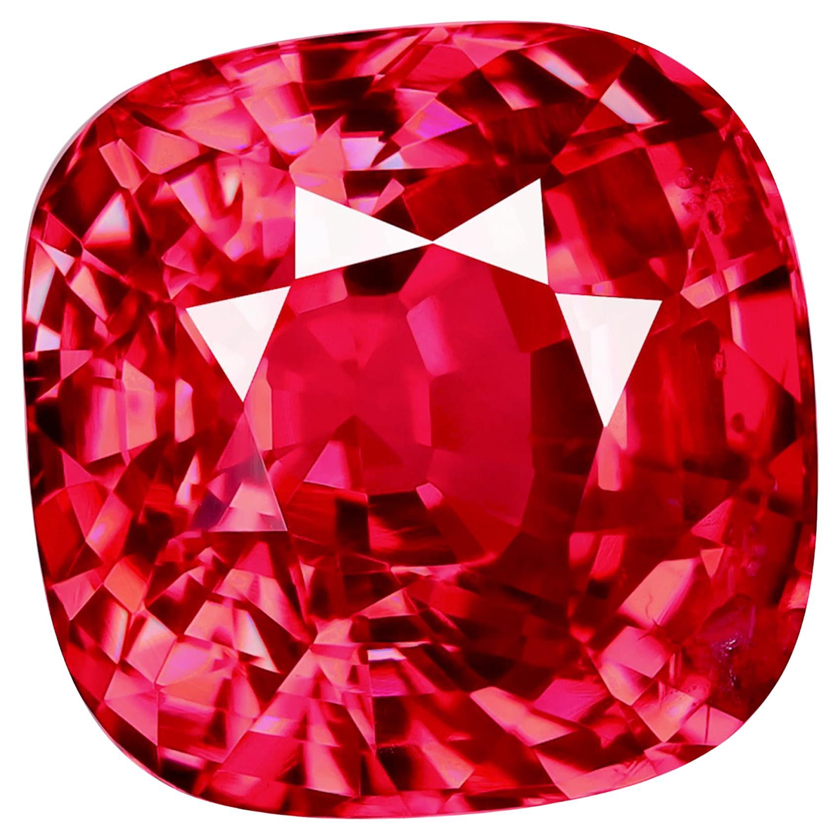 GRS Platinum Awarded 6.08Cts Neon Pinkish Red "Vibrant" Tanzanian Mahenge Spinel For Sale