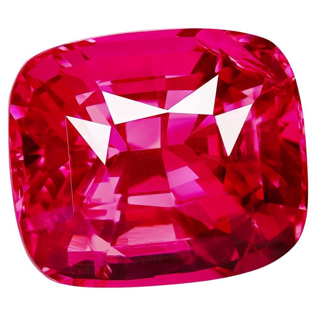 GRS Platinum Awarded 8.19Cts Neon Pinkish Red "Vibrant" Tanzanian Mahenge Spinel For Sale
