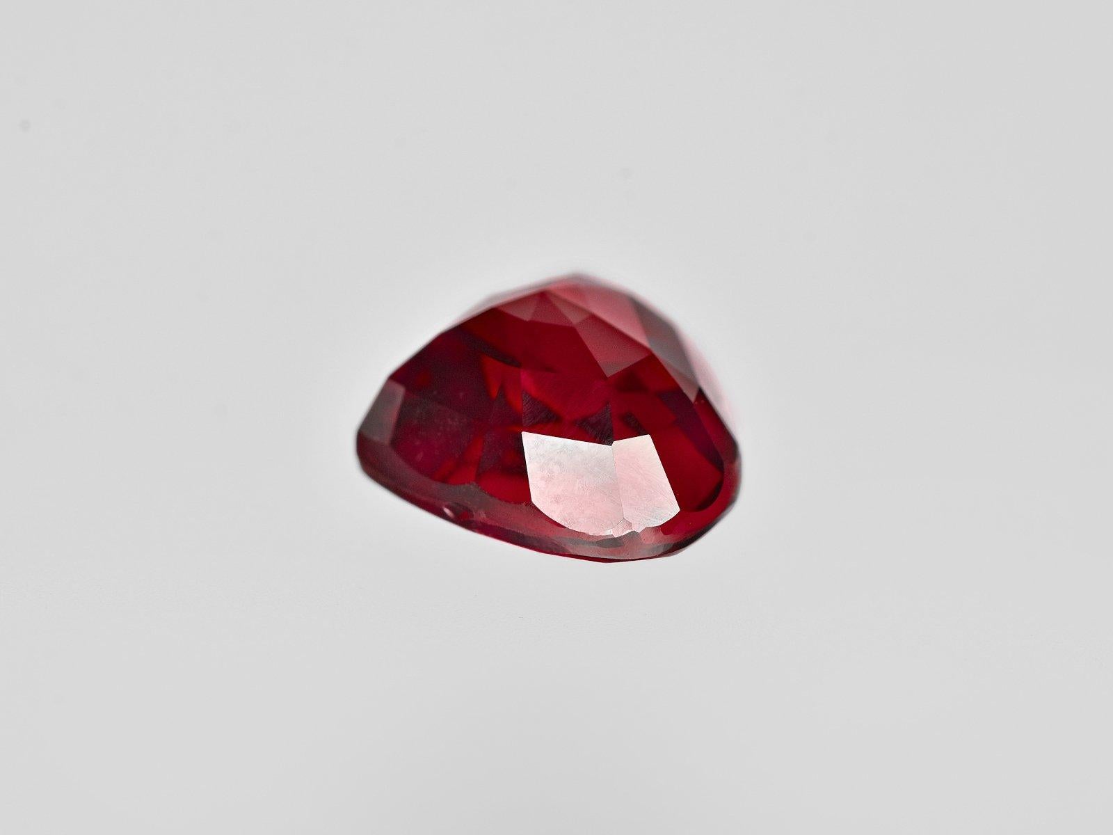 FLAWLESS GRS Switzerland 4 Carat Heart-Cut Pigeon Blood Ruby Diamond Ring In New Condition In Chicago, IL