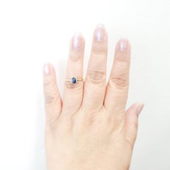 GRS Unheated Kashmir Blue Sapphire Solitaire Ring in 18k Yellow Gold