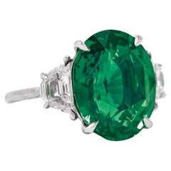 Anello in platino con diamante verde smeraldo da 5,57 carati certificato GRSC