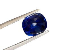 GRSC-zertifiziert 7,29 Karat Kissen Vivid Blue No Heat Burma Sapphire Ring