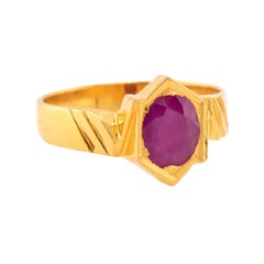 GRT JEWELS Estate Indian 22k Ruby Ring