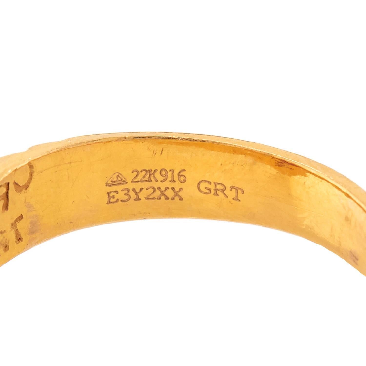 GRT JEWELS Estate Indian 22k Ruby Ring (bague en rubis) Unisexe en vente