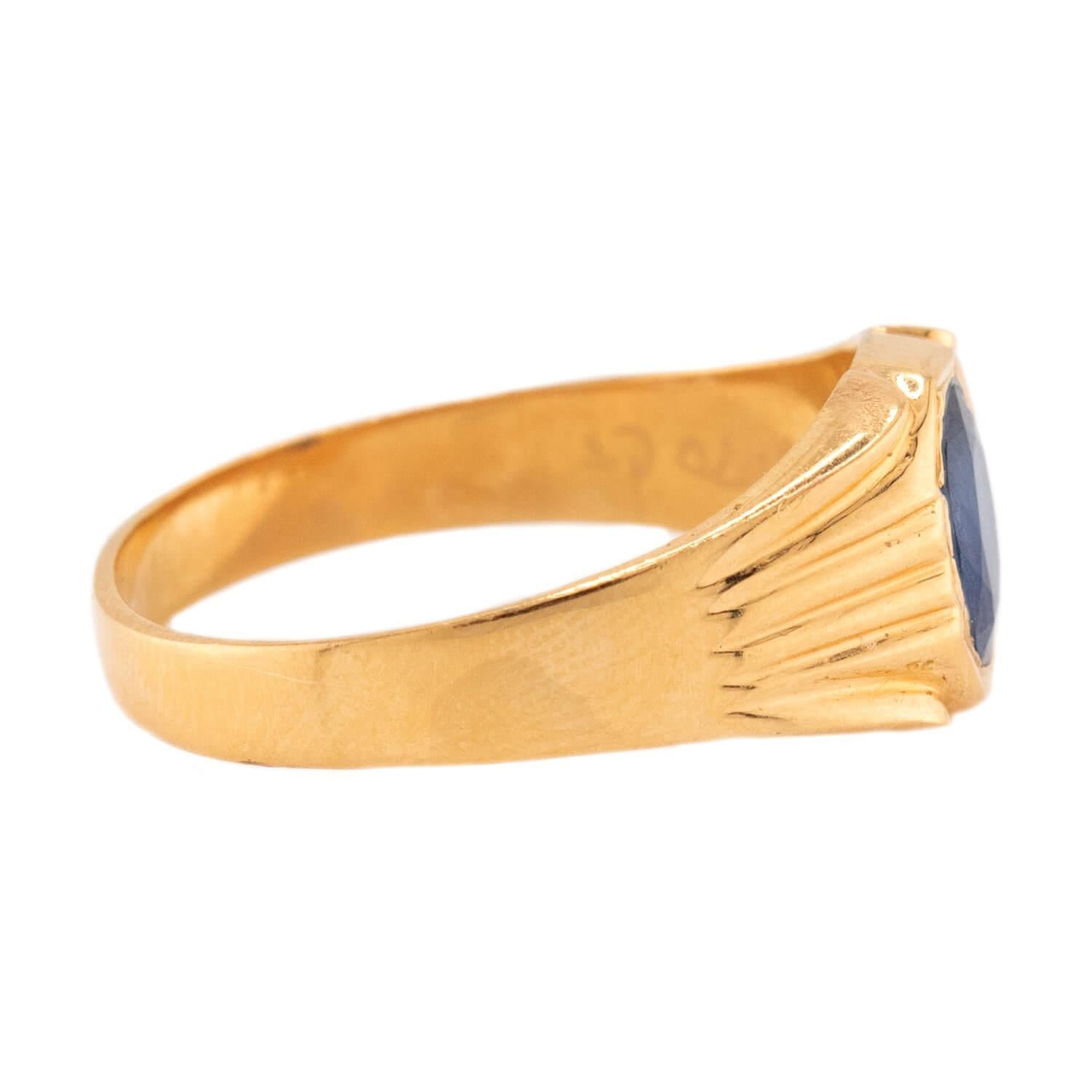 GRT JEWELS Estate Indischer 22k Saphir Ring (Moderne) im Angebot