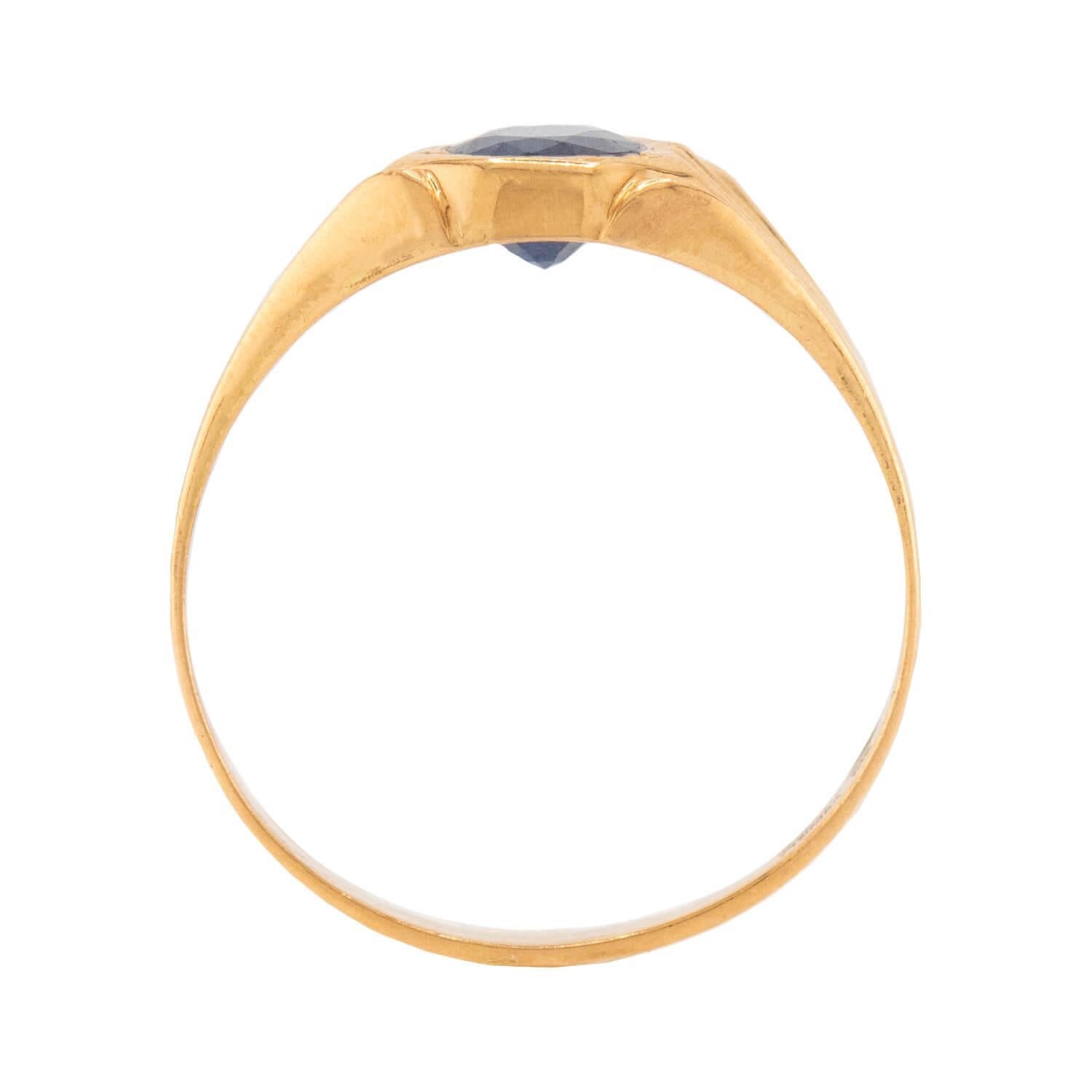 GRT JEWELS Estate Indischer 22k Saphir Ring (Ovalschliff) im Angebot