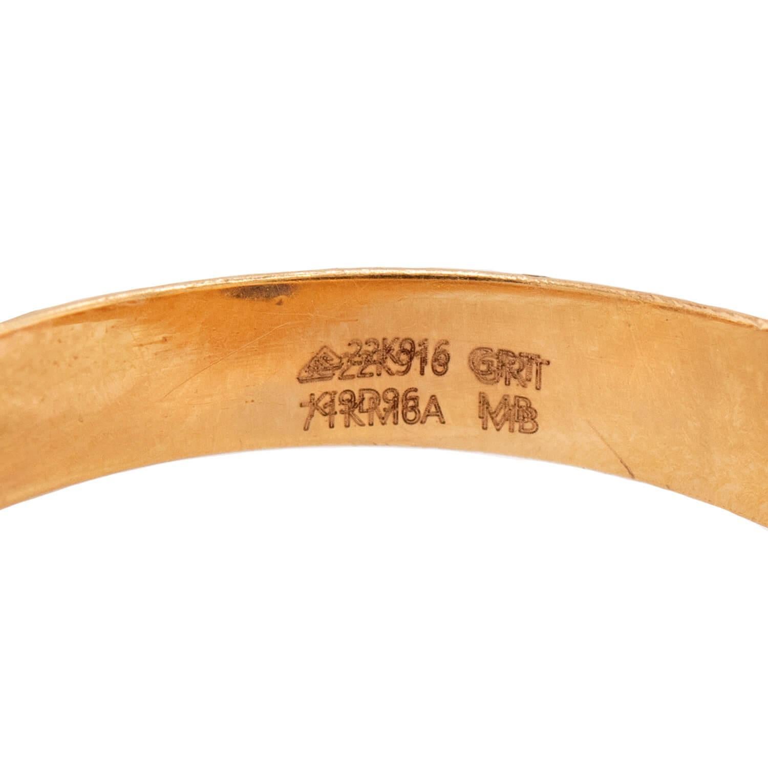 GRT JEWELS Estate Indischer 22k Saphir Ring im Angebot 2