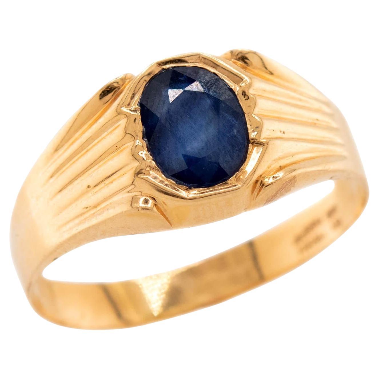 GRT JEWELS Estate Indian 22k Bague saphir