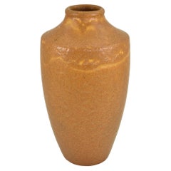 Grueby 1900s Vintage Arts and Crafts Pottery Organic Matte Brown Vase