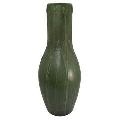 Grueby Faience 1900s Vintage Art Pottery Matte Green Ceramic Floor Vase