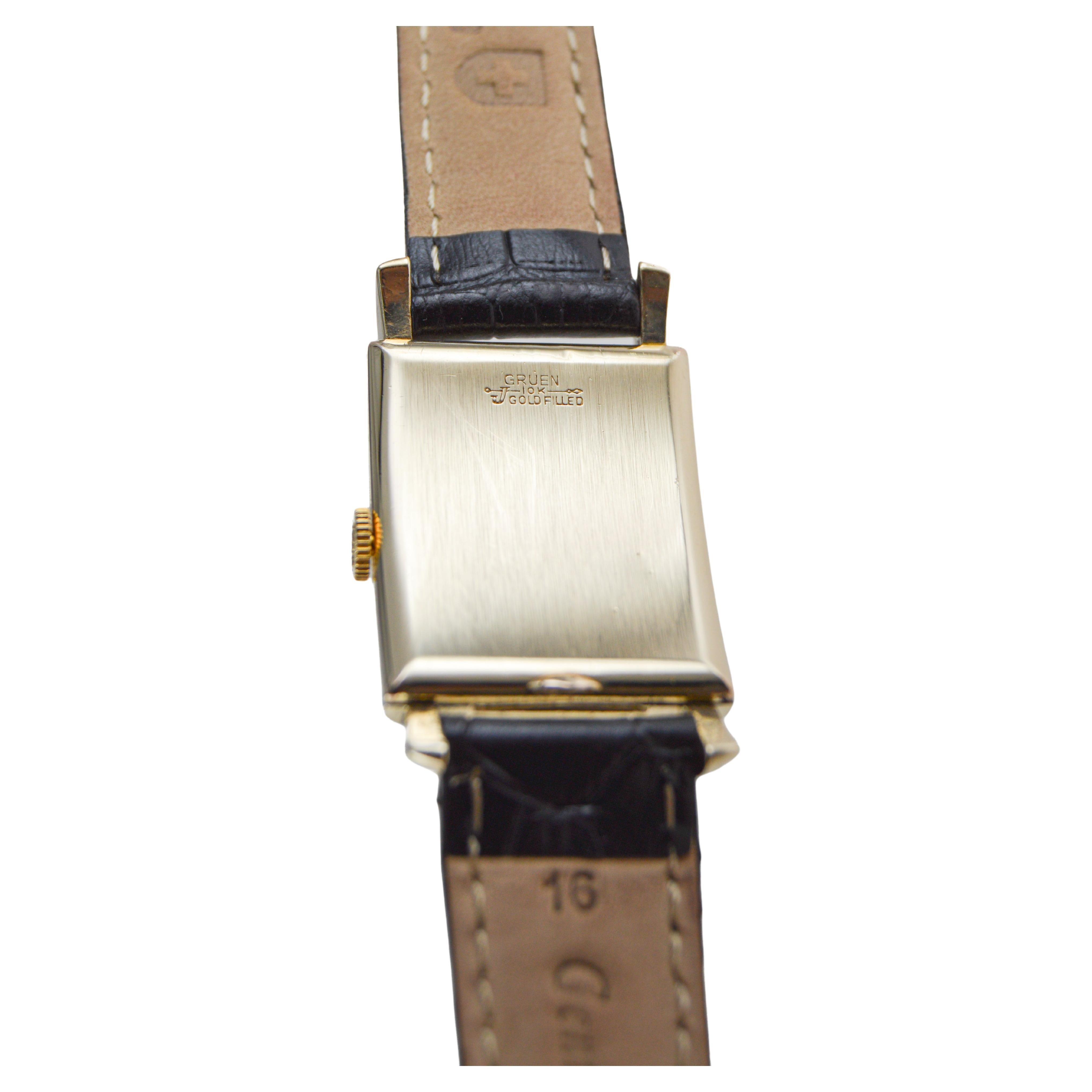 Gruen 10k Gold Filled Art Deco Watch For Sale 5