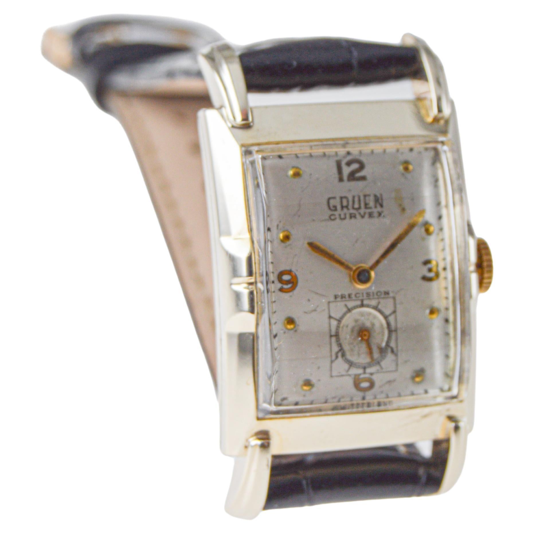 Gruen 10k Gold Filled Art Deco Watch For Sale 1