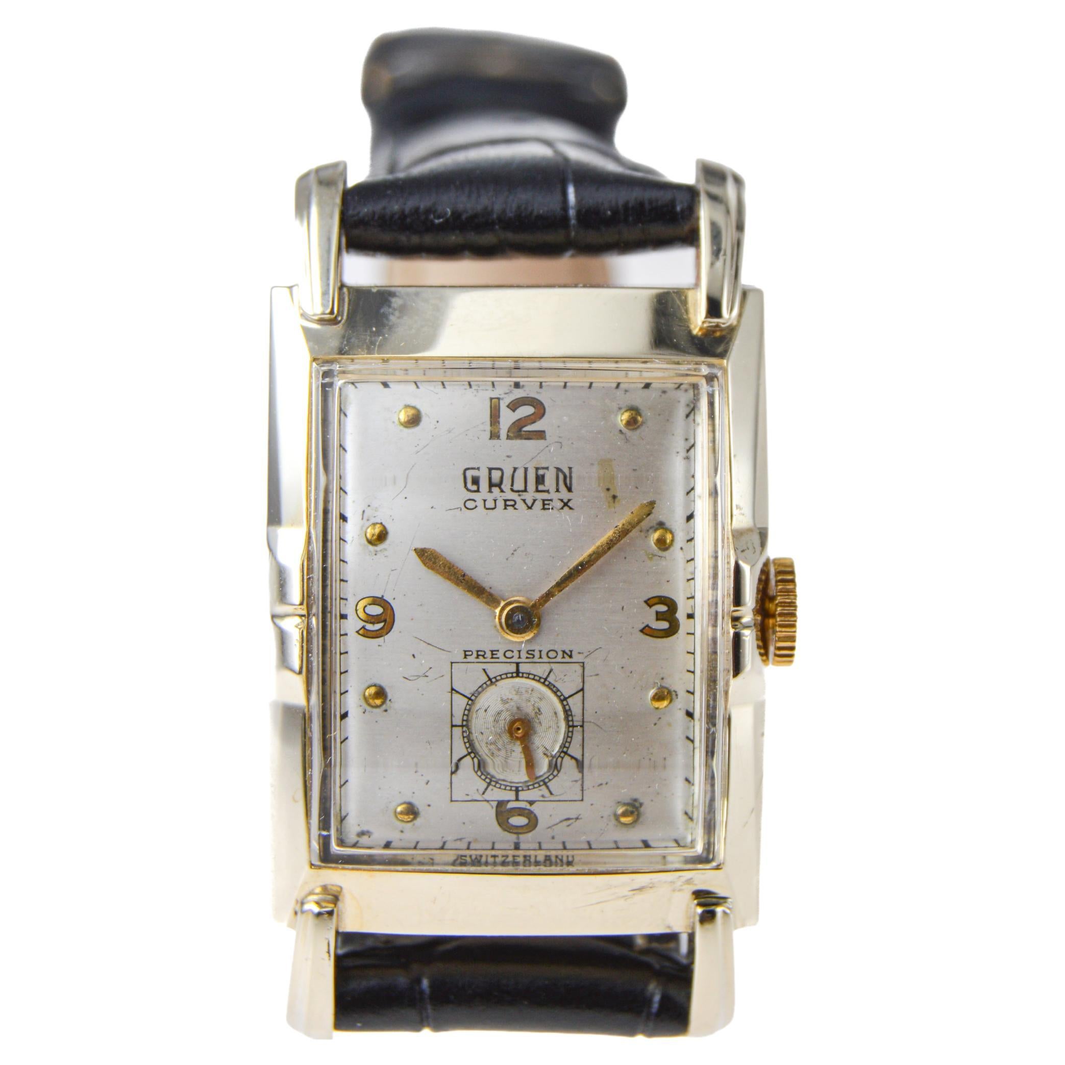 Gruen 10k Gold Filled Art Deco Watch For Sale 2