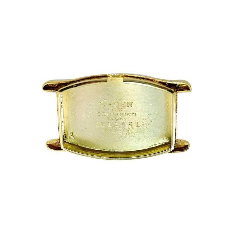 Gruen 14 Karat Solid Yellow Gold Art Deco Tortue Shape from 1927 5