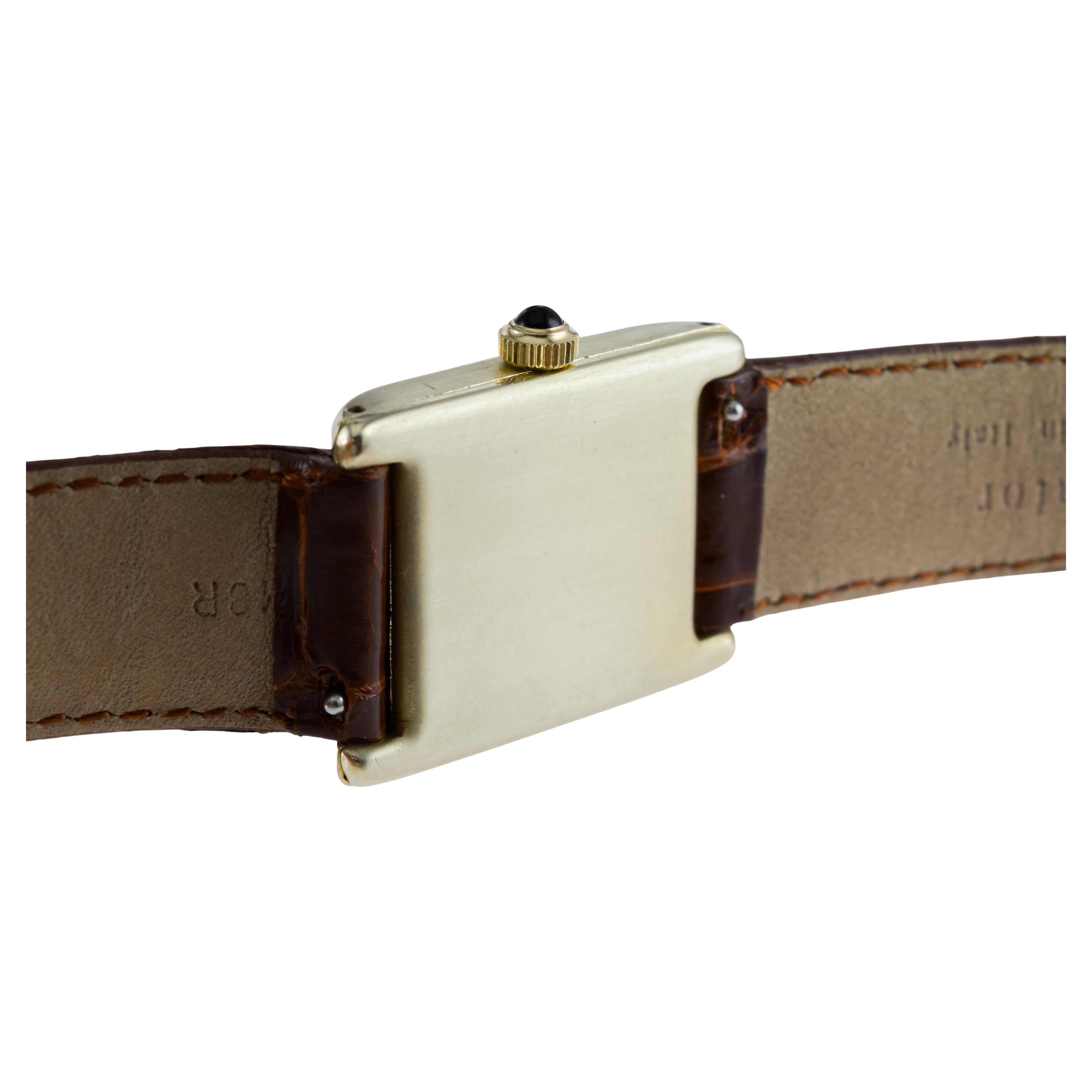 Gruen 14k Solid Gold Art Deco Watch with Factory Original Dial circa 1926 For Sale 8
