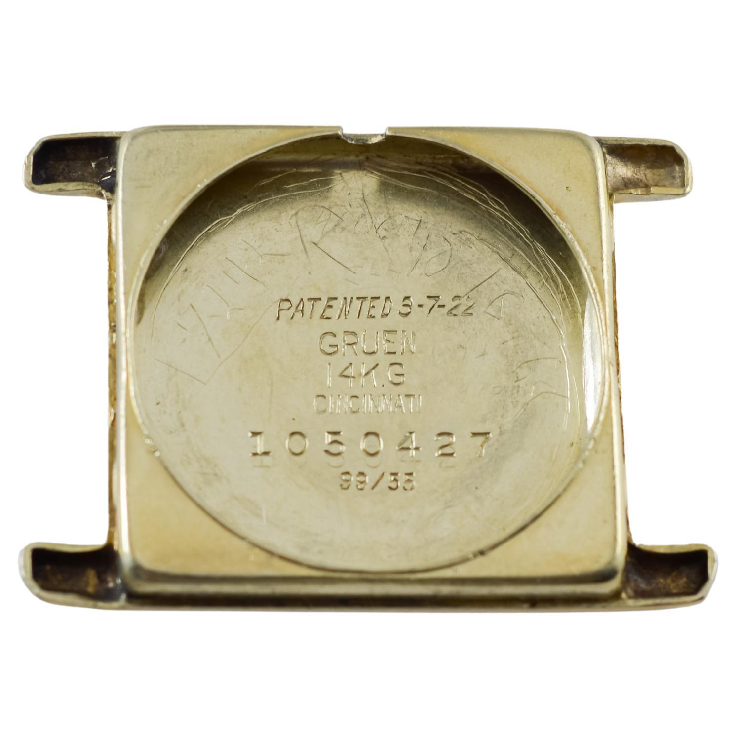 Gruen 14k Solid Gold Art Deco Watch with Factory Original Dial circa 1926 For Sale 10