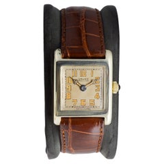 Gruen 14k Solid Gold Art Deco Watch with Factory Original Dial circa 1926