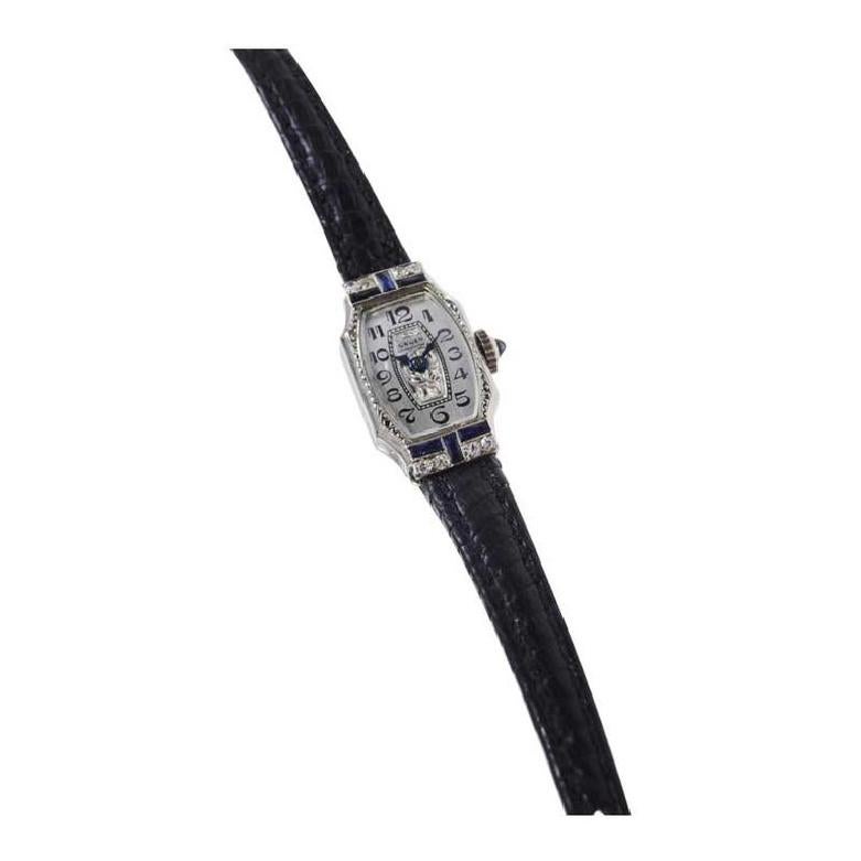 Gruen 14Kt. Art Deco Damenarmbanduhr vollständig handgefertigt aus dem Jahr 1927 6