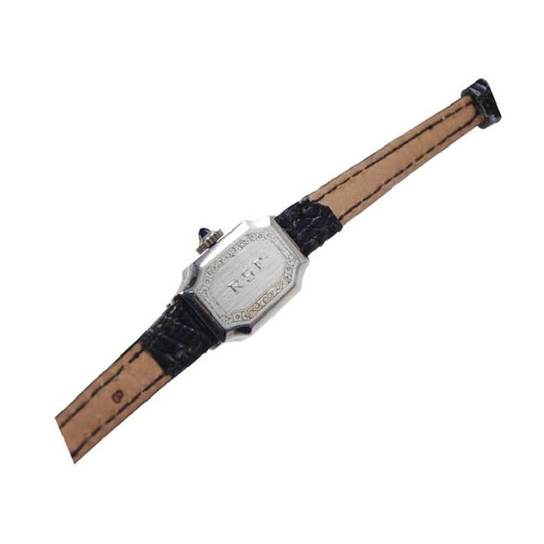 Gruen 14Kt. Art Deco Damenarmbanduhr vollständig handgefertigt aus dem Jahr 1927 9