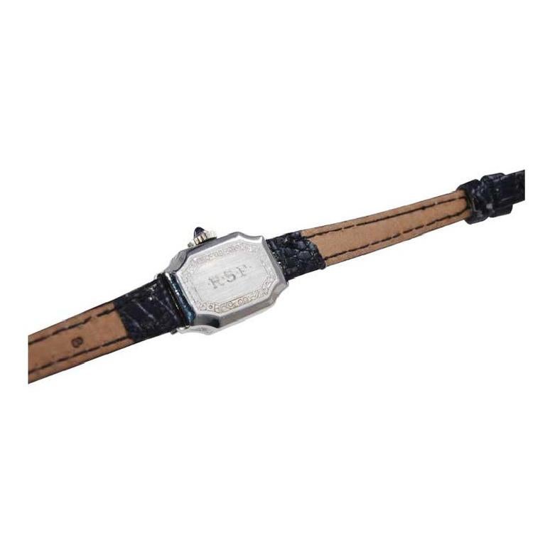 Gruen 14Kt. Art Deco Damenarmbanduhr vollständig handgefertigt aus dem Jahr 1927 10