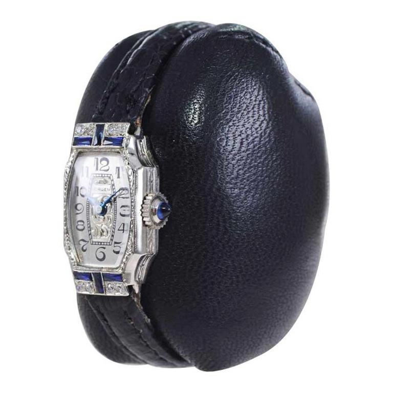 Gruen 14Kt. Art Deco Damenarmbanduhr vollständig handgefertigt aus dem Jahr 1927 im Zustand „Hervorragend“ in Long Beach, CA
