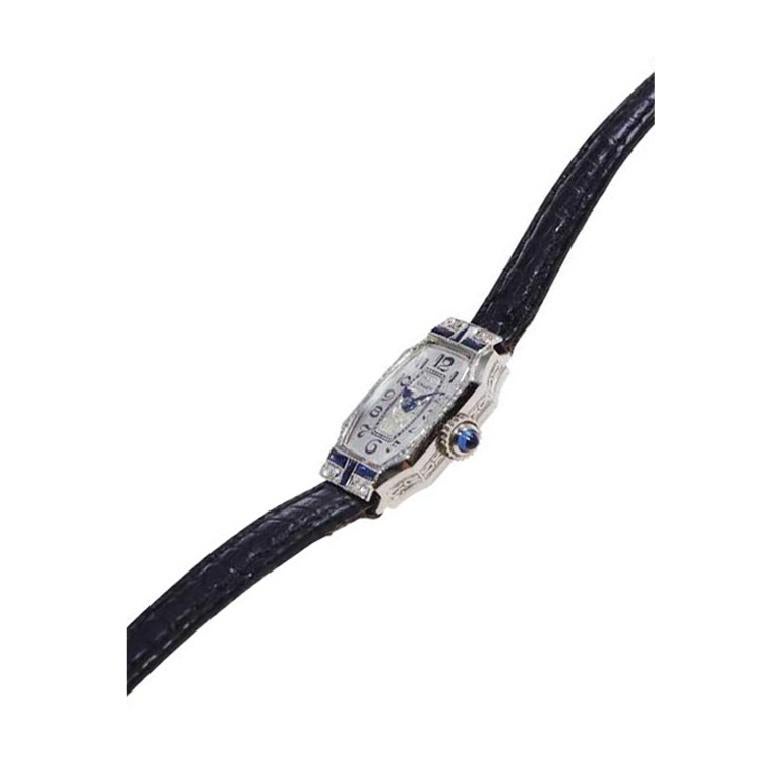 Gruen 14Kt. Art Deco Damenarmbanduhr vollständig handgefertigt aus dem Jahr 1927 4