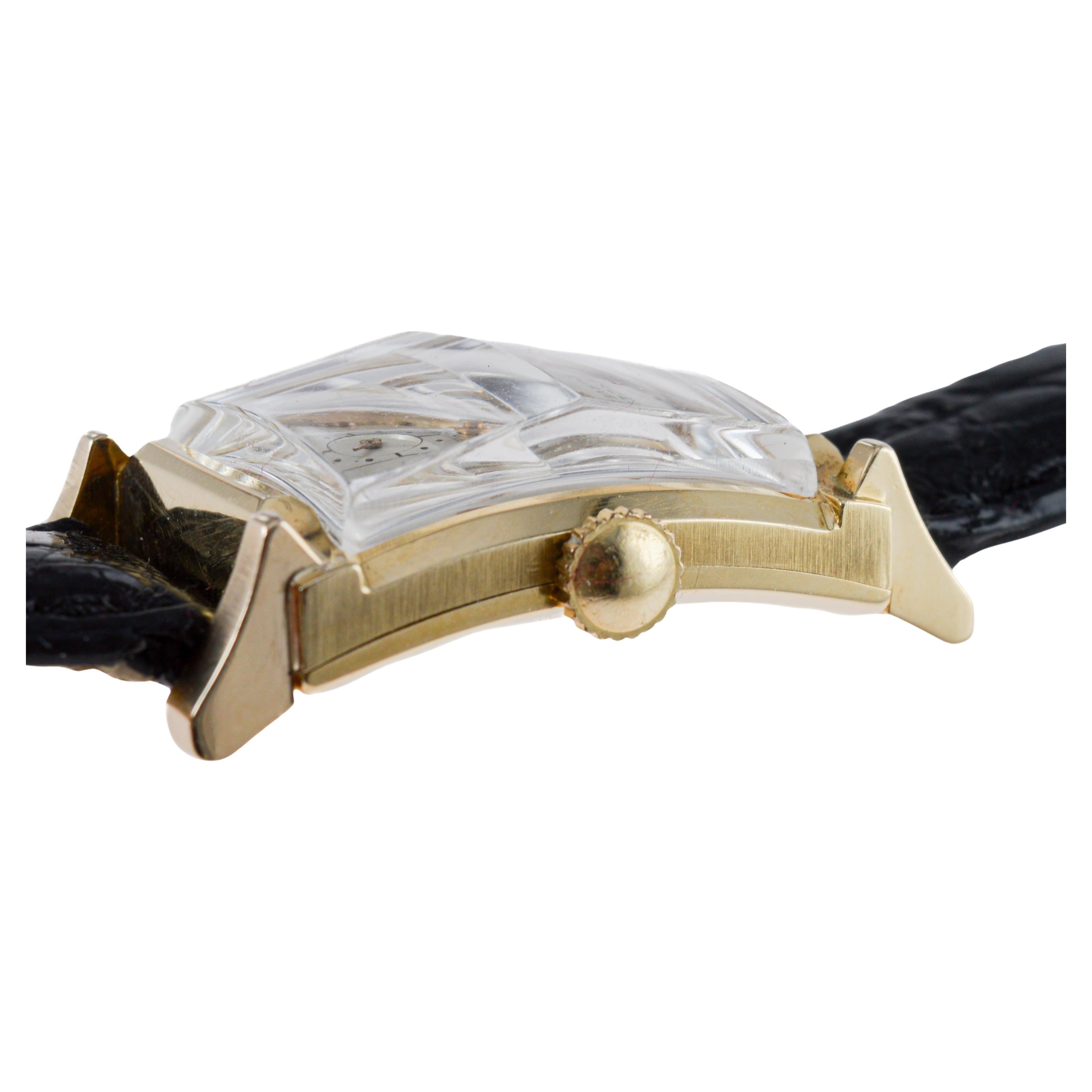 Gruen Orologio Art Deco in oro massiccio 14Kt con scatola originale circa 1940 in vendita 10