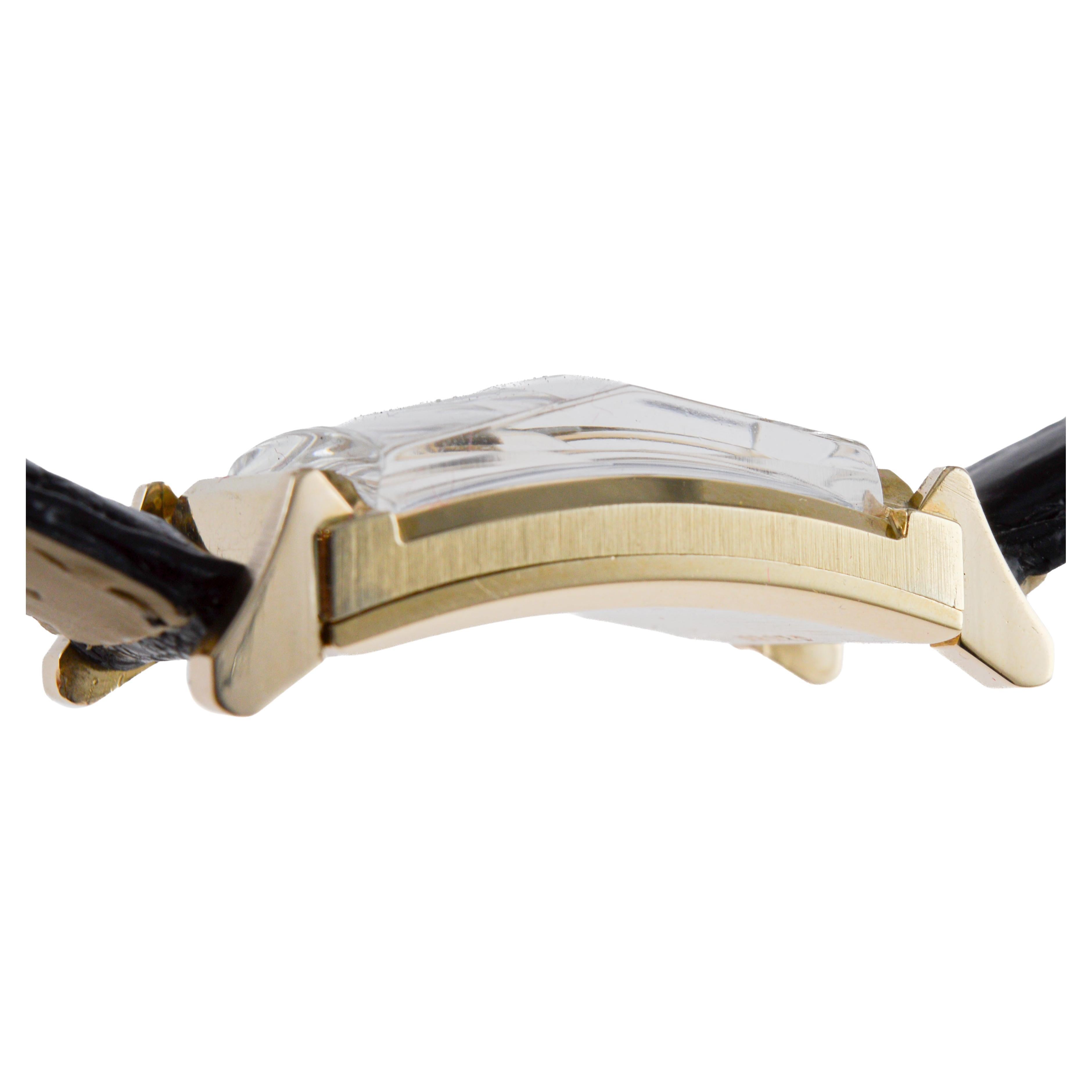 Gruen Orologio Art Deco in oro massiccio 14Kt con scatola originale circa 1940 in vendita 11