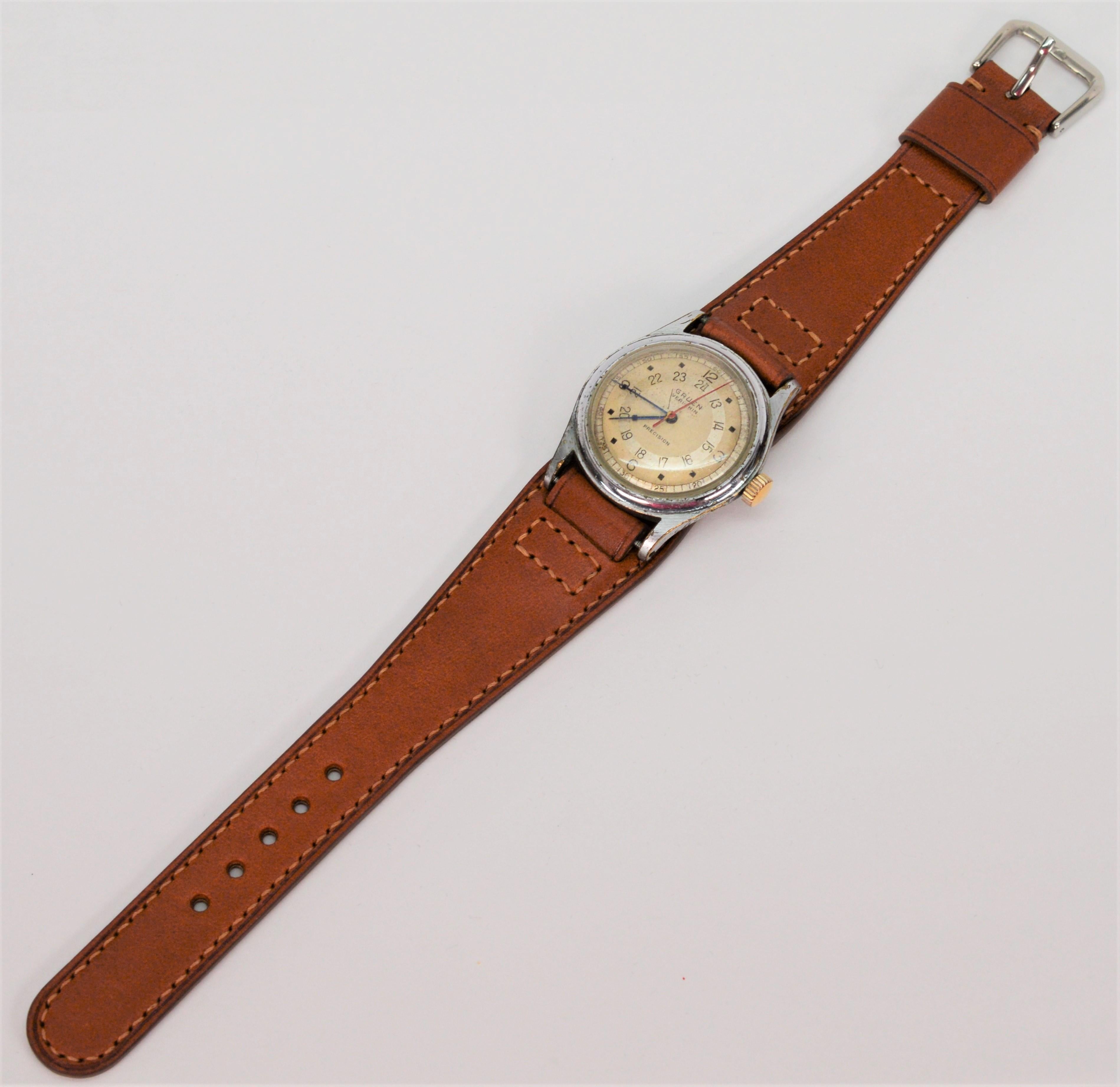 Men's Gruen 420SS Veri Thin Pan American Wrist Watch  For Sale