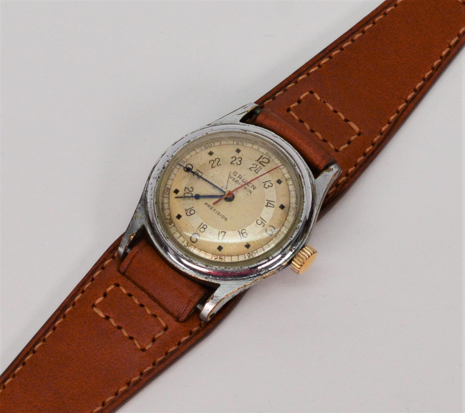 Gruen 420SS Veri Thin Pan American Wrist Watch  For Sale 2