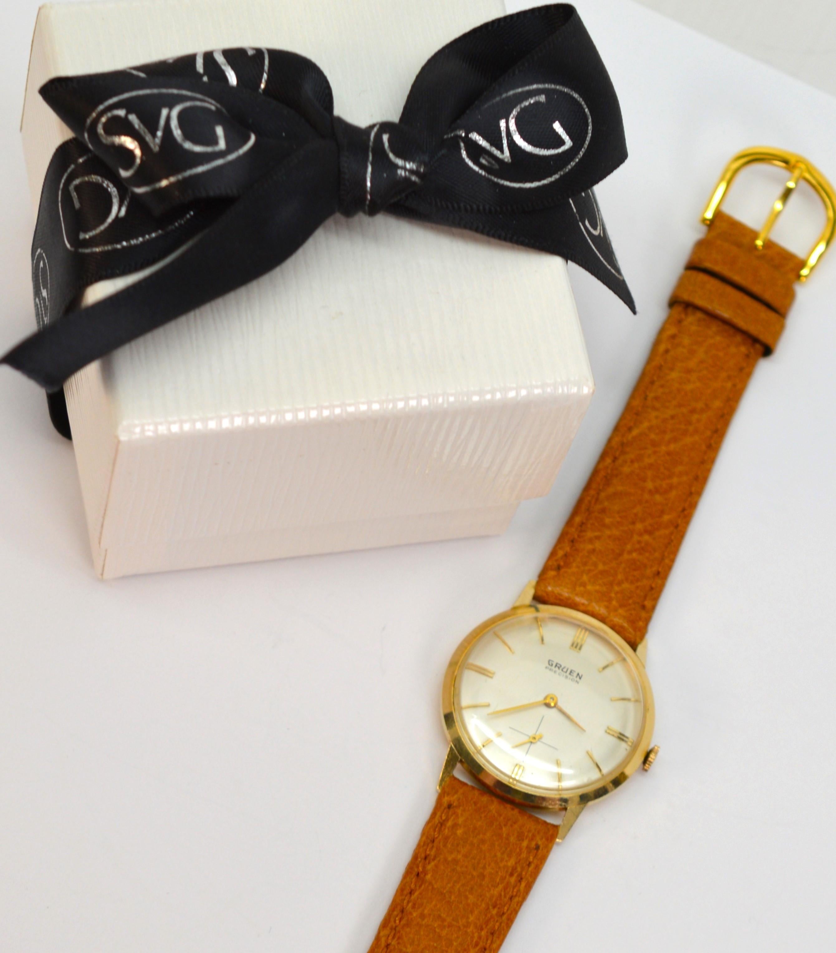 Gruen 510 Precision Swiss Men's 14 Yellow Gold Wrist Watch 4