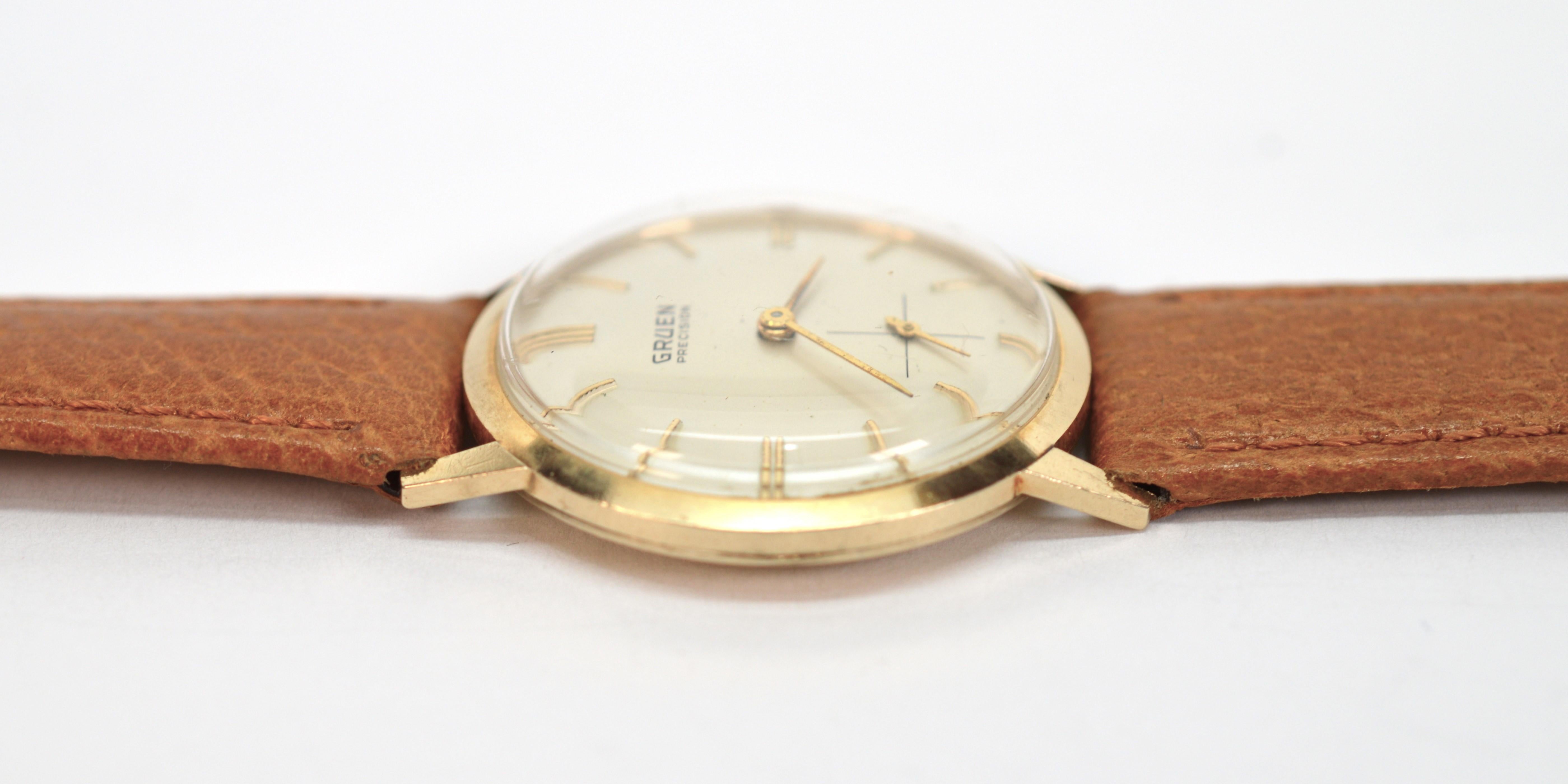 Gruen 510 Precision Swiss Men's 14 Yellow Gold Wrist Watch 2